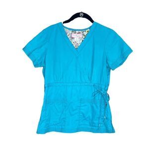 5 for $25🔥KOI by‎ Kathy Peterson Blue V-Neck Scrub Top Small